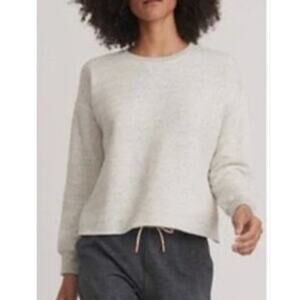Marine Layer Shiloh Crop Sweatshirt Crewneck Long Sleeve Ash Neps Gray NWT XS